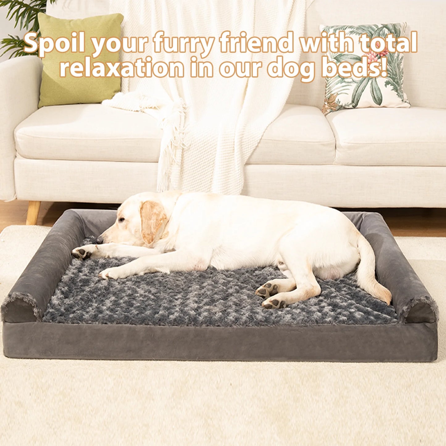 29-Inch Orthopedic Dog Bed for Medium Breeds with Waterproof, Washable Cover and Memory Foam Filling