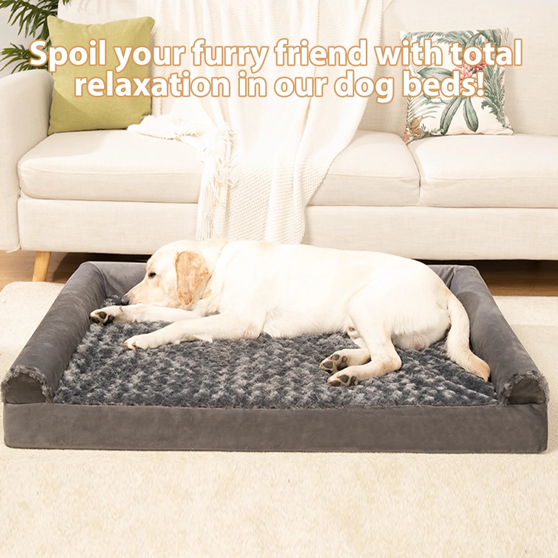 29-Inch Orthopedic Dog Bed for Medium Breeds with Waterproof, Washable Cover and Memory Foam Filling